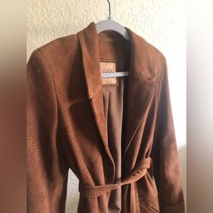 Brown faux suede coat